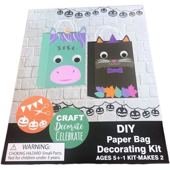 Paper Bag Halloween Decorating Bad Ghost Kit 2 Sets - Picture 1 of 6